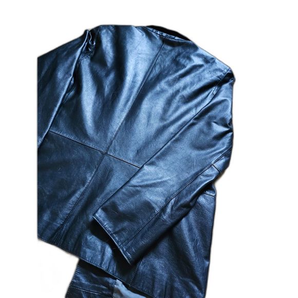 Vintage 90's Womens GAP Genuine Leather Jacket Shell Size Large - Picture 10 of 14